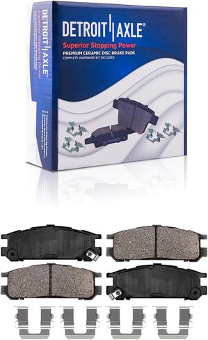 Detroit Axle - مجموعة الفرامل لعام 1998 Subaru Impreza 1996-1999 الاستبدال القديم الأمامي والخلفي حفر دوارات الفرامل القرصية المحفورة والقرص المرسوم من وسادات السيراميك: 10.91 بوصة دوار أمامي بوصة in Saudi Arabia