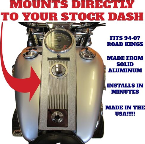 Kustom Cycle Parts Black and Gray Flag Flag Metal Dash Plane Console Console! متوافق مع 1994 إلى 2007 Harley Davidson Road Kings in Saudi Arabia