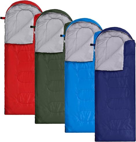 Macarrie 4 Pcs 0 Degree Camping Sleeping Bags Bulk for Adults 4 Season Warm Cold Weather Sleeping Bags with Compression Sack Lightweight Portable Waterproof for Backpacking Hiking Outdoor in Saudi Arabia
