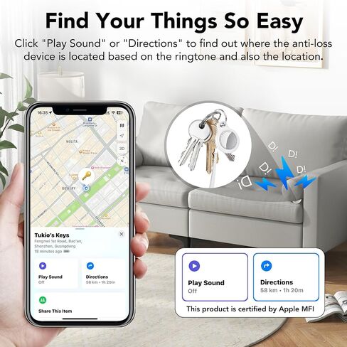 Air Tracker, Key Finder Works with Find My App (iOS Only), Bluetooth Tracker and Item Locator with Sound, Your Luggage Tracker, Key Tracker, etc. 1-Pack (Olive Green) in Saudi Arabia