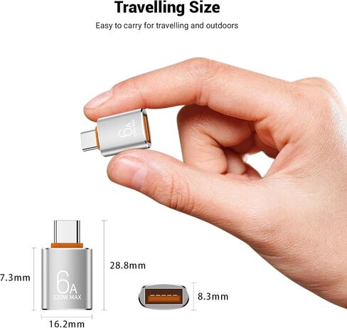 10 Pack 10Gbps/120W USB C to USB3.1 Adapter,Black Type C Male to USB Female Adapter for Smartphone, PC, Laptop, Tablet, Keyboard etc. in Saudi Arabia