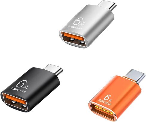 10 Pack 10Gbps/120W USB C to USB3.1 Adapter,Black Type C Male to USB Female Adapter for Smartphone, PC, Laptop, Tablet, Keyboard etc. in Saudi Arabia