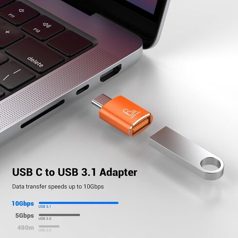 10 Pack 10Gbps/120W USB C to USB3.1 Adapter,Black Type C Male to USB Female Adapter for Smartphone, PC, Laptop, Tablet, Keyboard etc. in Saudi Arabia