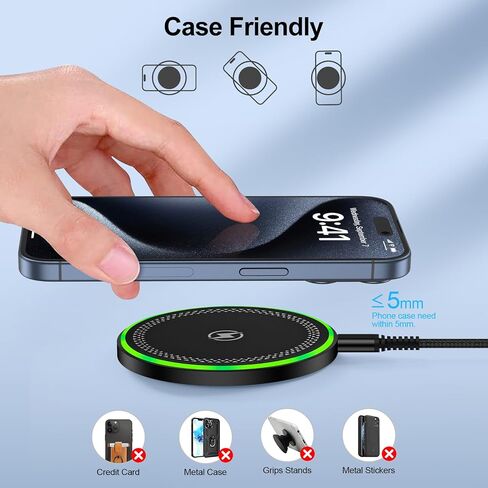 Wireless Charger,15W Fast Wireless Charging Pad for Google Pixel 9 Pro XL/9 Pro Fold/8 Pro/8/7/6/5,Wireless Phone Charging Station for Samsung S25 Ultra/S25/S24 FE/S24 Ultra/S23 Ultra/S22/S21/Note in Saudi Arabia