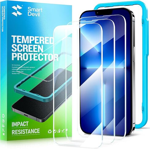 SMARTDEVIL 3 Pack Screen Protector design for iPhone 15 [6.1 inch] 3 Pack Tempered Glass Film for 15, Bubble Free, Case Friently in Saudi Arabia