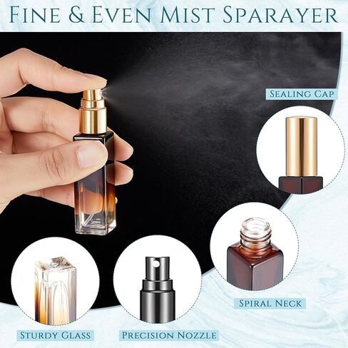 Domensi 20 Pcs 10ml Perfume Travel Refillable Bottles Glass Spray Bottle Perfume Atomizer for Cologne Dispenser Leak-proof Fragrance Bottles Atomizer Pump Bottle Kit(Assorted Colors,4.7 x 0.67 in) in Saudi Arabia