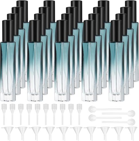 Domensi 20 Pcs 10ml Perfume Travel Refillable Bottles Glass Spray Bottle Perfume Atomizer for Cologne Dispenser Leak-proof Fragrance Bottles Atomizer Pump Bottle Kit(Assorted Colors,4.7 x 0.67 in) in Saudi Arabia