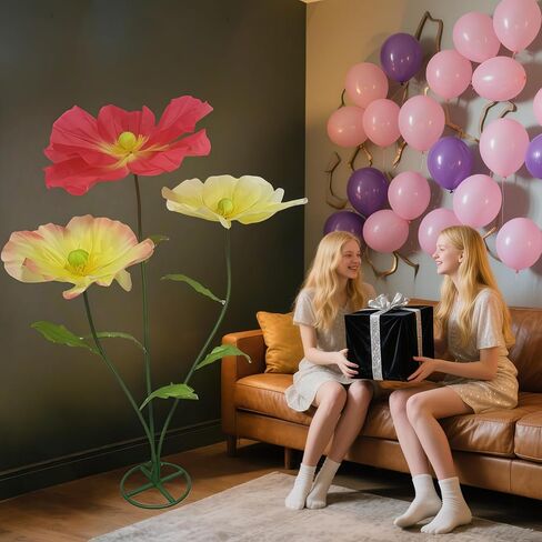 Large Artificial Flower for Decoration with Stands - 5.6 Ft Artificial Silk Giant Flower - Big Artificial Flores Gigantes for Wedding Party Banquet Backdrop Decor, Photography Props Window Display in Saudi Arabia