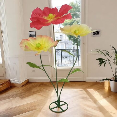Large Artificial Flower for Decoration with Stands - 5.6 Ft Artificial Silk Giant Flower - Big Artificial Flores Gigantes for Wedding Party Banquet Backdrop Decor, Photography Props Window Display in Saudi Arabia