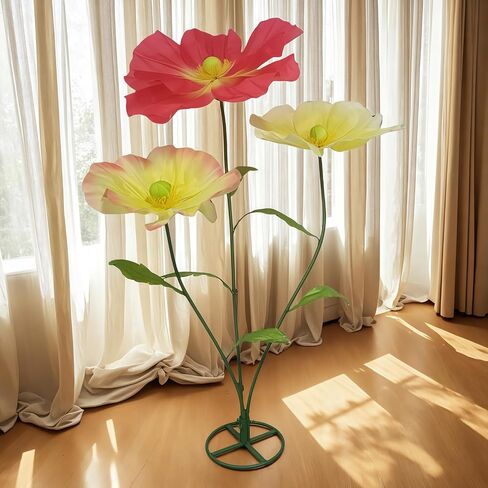 Large Artificial Flower for Decoration with Stands - 5.6 Ft Artificial Silk Giant Flower - Big Artificial Flores Gigantes for Wedding Party Banquet Backdrop Decor, Photography Props Window Display in Saudi Arabia