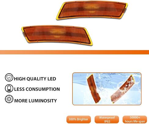 ADIIL Amber Lens Side Marker Lights Housings Compatible with VW Beetle 2012-2019，2018-up VW Ti-guan, Replace OEM Front Bumper Sidemarker Housing Kit in Saudi Arabia