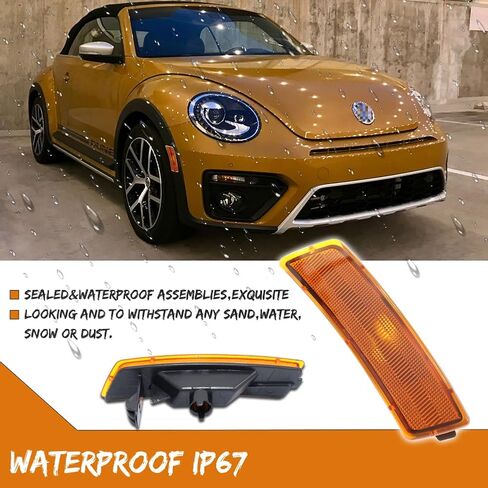 ADIIL Amber Lens Side Marker Lights Housings Compatible with VW Beetle 2012-2019，2018-up VW Ti-guan, Replace OEM Front Bumper Sidemarker Housing Kit in Saudi Arabia