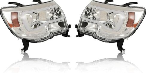 المصابيح الأمامية لمجلة الكوافو LED متوافقة مع 2005-2011 Toyota Tacoma DRL LED شريط الأنبوب الشريط مع السائق ومصابيح الهالوجين وعدسة جانب الركاب واضحة وإسكان أسود in Saudi Arabia