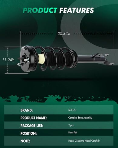 SCITOO 2Pcs Struts and Shocks Complete Assembly for Dodge Challenger,for Dodge Charger 172665 Shock Absorber in Saudi Arabia
