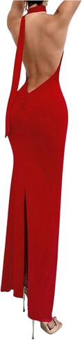 Gorglitter Open Women's Open Back Bodycon Maxi Dress in Saudi Arabia