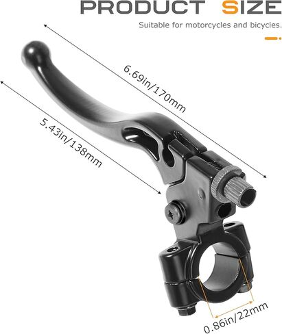 رافعة القابض ، رافعات الدراجات النارية ، مقبض الفرامل الأيسر ، سبيكة الألومنيوم ، أسود ، 6.89 "L x 1.81" H x 3.35 "W x 0.87" ثقب التثبيت in Kuwait
