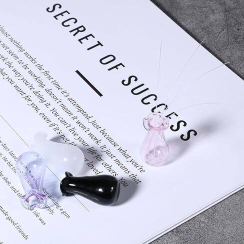 4Pcs Tiny Vases for Cat Whisker Vase Mini Flower Vase for Cat Whisker Micro Miniature Small Glass Vases Decor Micro Landscape Ornament (White, Pink, Purple, Black) in Saudi Arabia