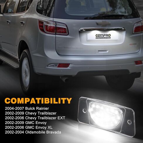 Gempro LED LED لوحة LIDAL LIGHT TAG TAG ANDERSBLY متوافقة مع 2002-2009 CHEVY TRAILBLAZER GMC ENVOY 2004-2007 RAINIER ، 6000K WHITE in Saudi Arabia