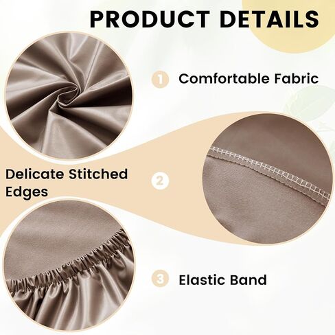 Rakila 4PC Solid Stretch Washable PU Leather Chair Covers, Waterproof Soft Removable Chair Seat Protector for Dining Kitchen, Khaki in Kuwait