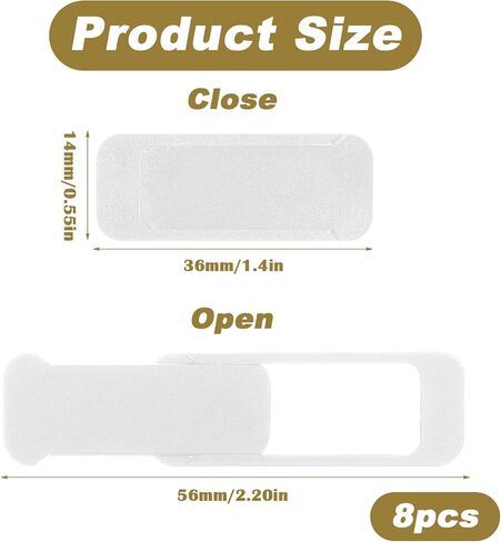 Webcam Cover Slide 8 Pieces Laptop Camera Cover, Web Camera Cover Privacy Shielding Computer Camera Blocker Compatible with Computer, Mobile Phones, Laptops, Protect Your Privacy and Security in Saudi Arabia