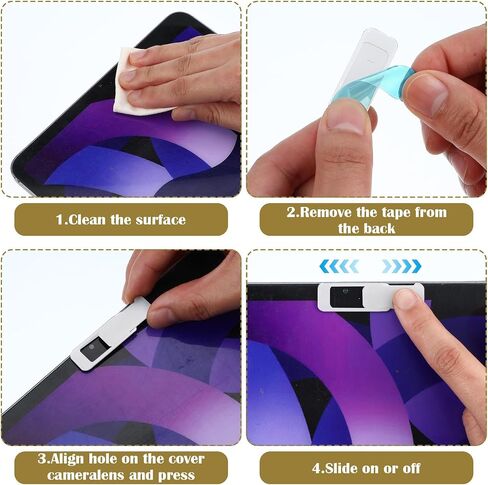 Webcam Cover Slide 8 Pieces Laptop Camera Cover, Web Camera Cover Privacy Shielding Computer Camera Blocker Compatible with Computer, Mobile Phones, Laptops, Protect Your Privacy and Security in Saudi Arabia