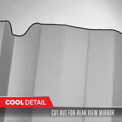 Motor Trend Front Windshield Sunshade - Gray Jumbo الأكورديون القابل للطي الظل التلقائي لشاحنة السيارة SUV 66 "× 27" in Saudi Arabia