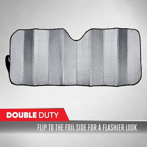 Motor Trend Front Windshield Sunshade - Gray Jumbo الأكورديون القابل للطي الظل التلقائي لشاحنة السيارة SUV 66 "× 27" in Saudi Arabia