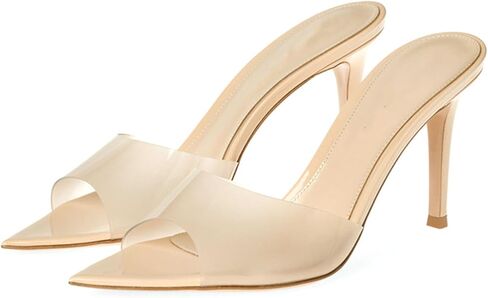 Women'S Transparent Strap Pointed Open Toe Stiletto Slide Sandals Fashion Slip On Sexy Clear High Heel Mule Sandals Summer Backless Party Prom Wedding Dress Slipper Shoes in Kuwait