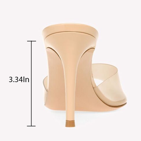 Women'S Transparent Strap Pointed Open Toe Stiletto Slide Sandals Fashion Slip On Sexy Clear High Heel Mule Sandals Summer Backless Party Prom Wedding Dress Slipper Shoes in Kuwait