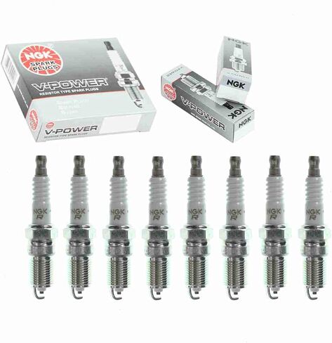 8 pc NGK V-Power Spark Plugs compatible with Lincoln Town Car 4.6L V8 1991-2011 in Saudi Arabia