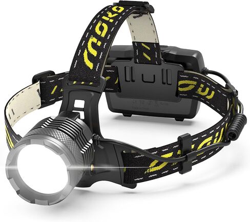 MoKo Rechargeable Headlamp, 3-in-1 2500 High Lumens Head Lamp with 9 LED, 13 Modes IP44 Waterproof LED Headlamp with 3 Color Temps, Running Headlight for Camping, Cycling, Hiking, Fishing, Black in Saudi Arabia