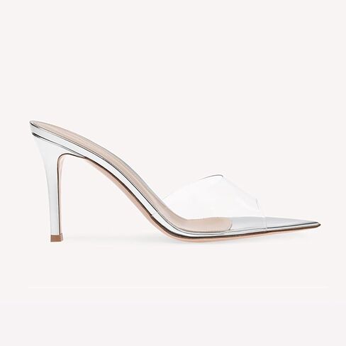 Women'S Transparent Strap Pointed Open Toe Stiletto Slide Sandals Fashion Slip On Sexy Clear High Heel Mule Sandals Summer Backless Party Prom Wedding Dress Slipper Shoes in Kuwait