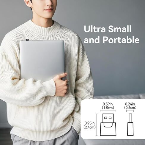 محول USB WiFi للكمبيوتر الشخصي على سطح المكتب ، AX600 USB WiFi 6 محول مع نطاق مزدوج 5 جيجا هرتز/2.4 جيجا هرتز ، برنامج تشغيل Bulit-in لنظام التشغيل Windows 10/11 (AX600-MINI) in Kuwait
