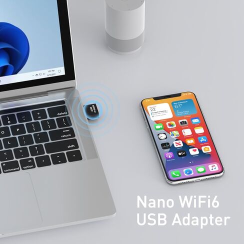 محول USB WiFi للكمبيوتر الشخصي على سطح المكتب ، AX600 USB WiFi 6 محول مع نطاق مزدوج 5 جيجا هرتز/2.4 جيجا هرتز ، برنامج تشغيل Bulit-in لنظام التشغيل Windows 10/11 (AX600-MINI) in Kuwait