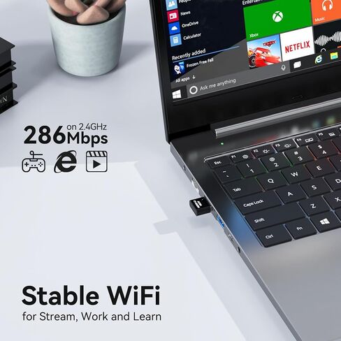محول USB WiFi للكمبيوتر الشخصي على سطح المكتب ، AX600 USB WiFi 6 محول مع نطاق مزدوج 5 جيجا هرتز/2.4 جيجا هرتز ، برنامج تشغيل Bulit-in لنظام التشغيل Windows 10/11 (AX600-MINI) in Kuwait