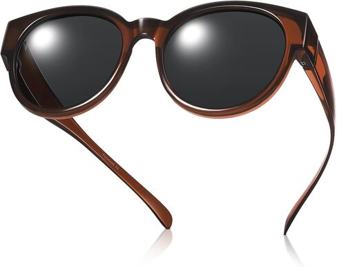 Br’Guras Polarized Oversized Fit over Sunglasses Over Glasses with Cat Eye Frame for Women&Men in Kuwait