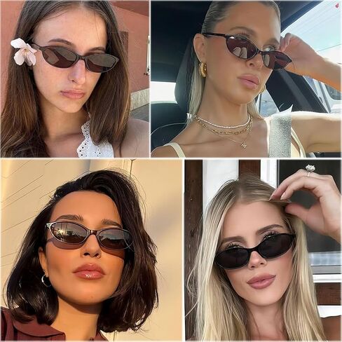 نظارة شمسية بيضاوية للنساء للنساء قطة صغيرة العين 90s أكواب الشمس خمر Y2K شمس خفيفة الوزن in Kuwait