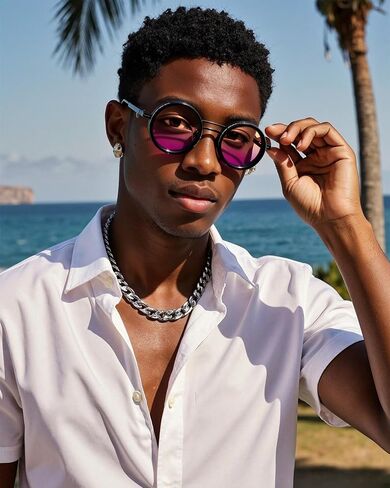 Adjustable Tint Sunglasses - Gradient Fashion Shades with Rotating Color Lens & Detachable Strap, Y2K Aesthetic in Saudi Arabia