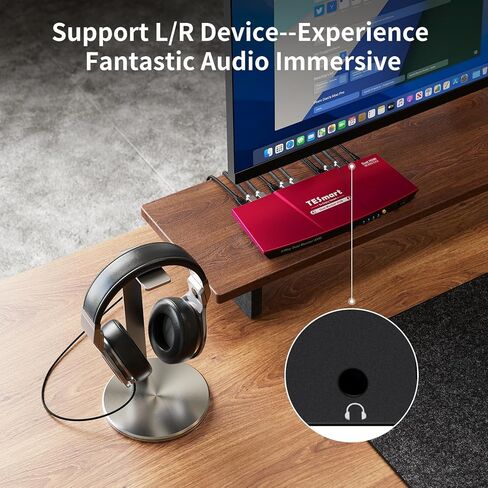 Tesmart 4K@60Hz HDMI KVM Switch 2 Switors 2 Computers USB 2.0 ، Dual Monitor KVM Switch HDMI 2 Display ، EDID ، L/R Audio ، Switch Key in Saudi Arabia