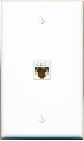 RiteAV 1 Gang 1 Port Cat6 Wall Plate - Stainless in Saudi Arabia