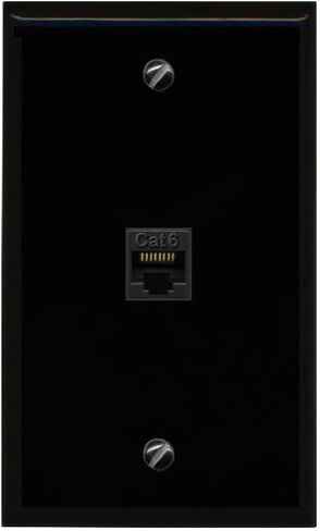 RiteAV 1 Gang 1 Port Cat6 Wall Plate - Stainless in Saudi Arabia
