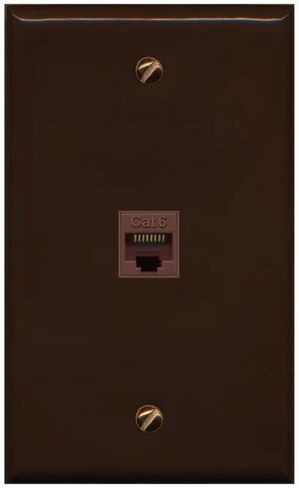 RiteAV 1 Gang 1 Port Cat6 Wall Plate - Stainless in Saudi Arabia