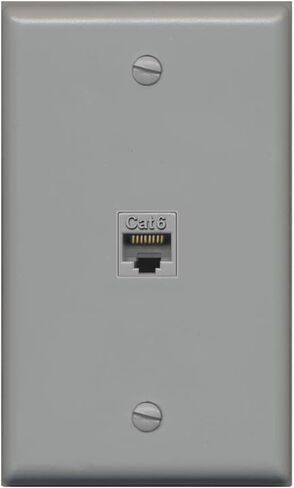 RiteAV 1 Gang 1 Port Cat6 Wall Plate - Stainless in Saudi Arabia