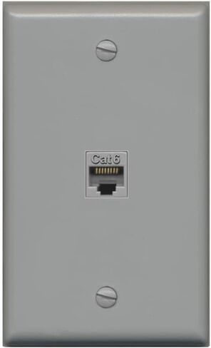 RiteAV 1 Gang 1 Port Cat6 Wall Plate - Stainless in Saudi Arabia