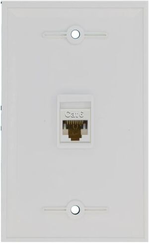 RiteAV 1 Gang 1 Port Cat6 Wall Plate - Stainless in Saudi Arabia