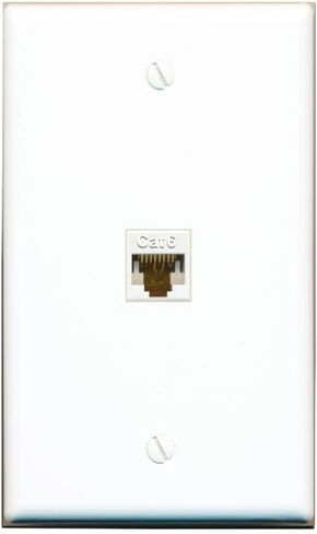RiteAV 1 Gang 1 Port Cat6 Wall Plate - Stainless in Saudi Arabia