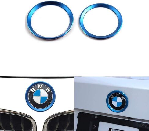 CAR الأمامي الخلفي شعار الديكور حلقة حلقة حلقة حلقة غطاء محرك السيارة لعام 2013-2019 BMW 3 Series 320LI 328LI 316/BMW 4 Series M3 M4 (Blue) in Kuwait