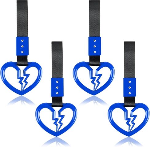 LIN KANG 4 Pieces Broken Heart Shaped Handle Straps Hang Ring Bumper Warning - Heart Hand Strap Drift Charm Rear Bumper Warning Ring Decor for Car Bus Subway Interior Exterior Decoration(Orange) in Kuwait