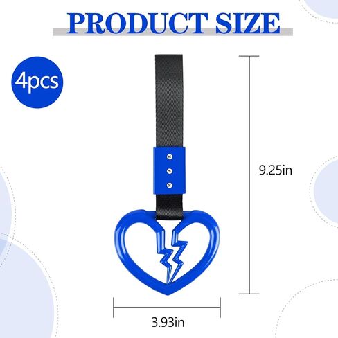 LIN KANG 4 Pieces Broken Heart Shaped Handle Straps Hang Ring Bumper Warning - Heart Hand Strap Drift Charm Rear Bumper Warning Ring Decor for Car Bus Subway Interior Exterior Decoration(Orange) in Kuwait