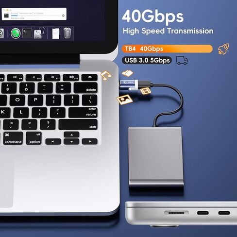 240W Straight Magnetic USB C Adapter with 4 Connector Tips, 24Pin Magnetic Type-C Extender, USB4 40Gbps 8K 60Hz Compatible with Thunderbolt 3/4 MacBook Pro/Air Laptop PC iPhone 15 (Pink, Blue) in Saudi Arabia